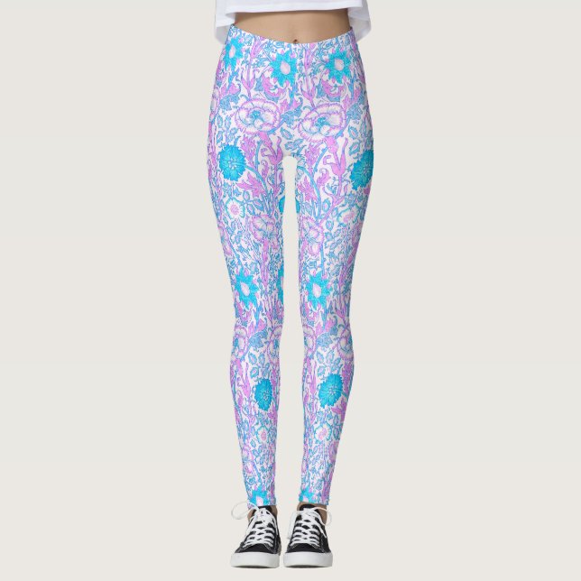 Leggings Bleu et violet floral (Devant)