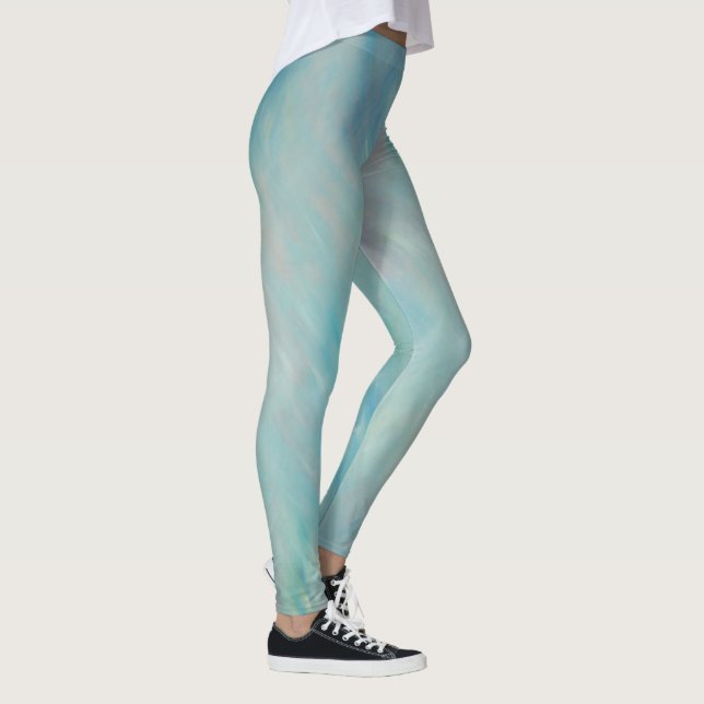 Leggings Bleu flottant jambières d'art abstrait (Droite)