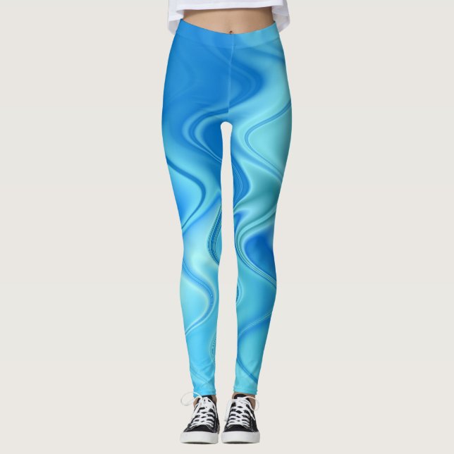 Leggings Bleu foncé Abstrait (Devant)
