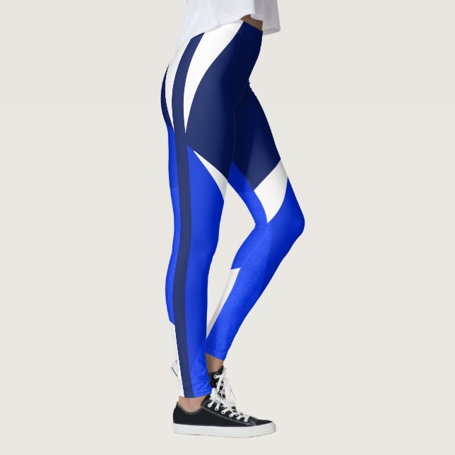 Leggings Bleu foncé, Blanc, Bleu, Exercice, Danse, Conforta (Droite)