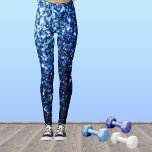 Leggings Bleu foncé brillant faux parties scintillant scint<br><div class="desc">Cool,  amusant,  élégant et unique tout imprimé faux leggings brillant idée cadeau pour elle. Belle parties scintillant bleu brillant glamour scintille. Photo des étincelles bleues pas de parties scintillant réelles !</div>