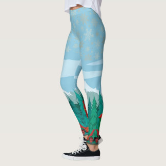 Leggings Bleu glacé avec Flèches dorées