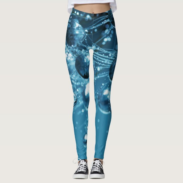 Leggings Bleu gouttelette d'eau Abstraite (Devant)