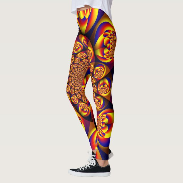 Leggings Bleu, Jaune, Mini sphères Or (Gauche)