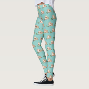 Leggings bleu lisse