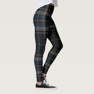 Leggings Bleu noir à la mode de plaid de tartan