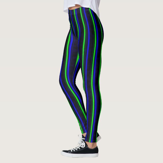 Leggings Bleu Noir Grandes Vertes (Gauche)