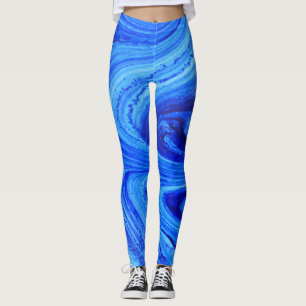 Leggings Bleu nuances d'eau couleur art