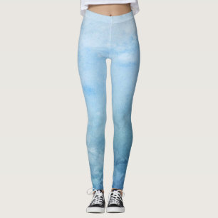Leggings bleu océan simple mignon étincelant moderne