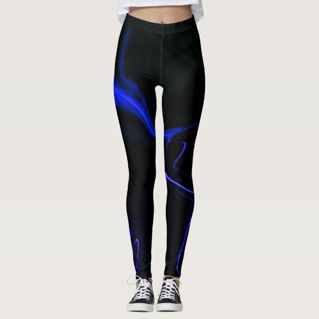 Leggings Bleu ondule sur bleu profond, plus foncé presque n (Devant)