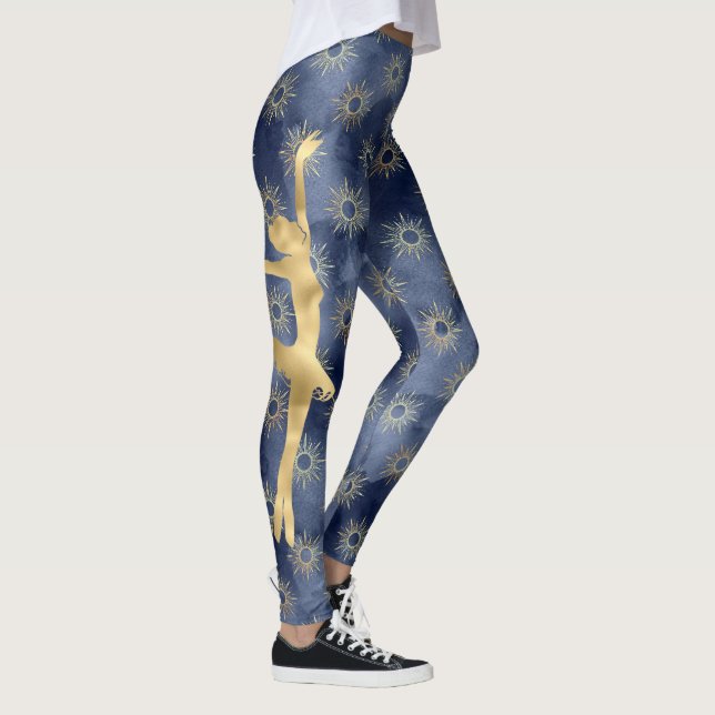 Leggings Bleu, or, Ballerina et Motif de soleil (Droite)
