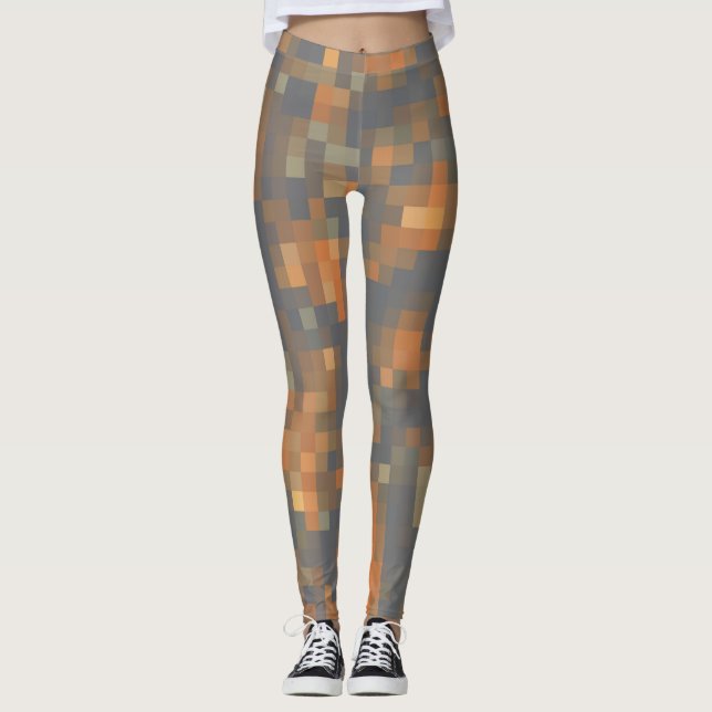 Leggings Bleu orange tendance (Devant)