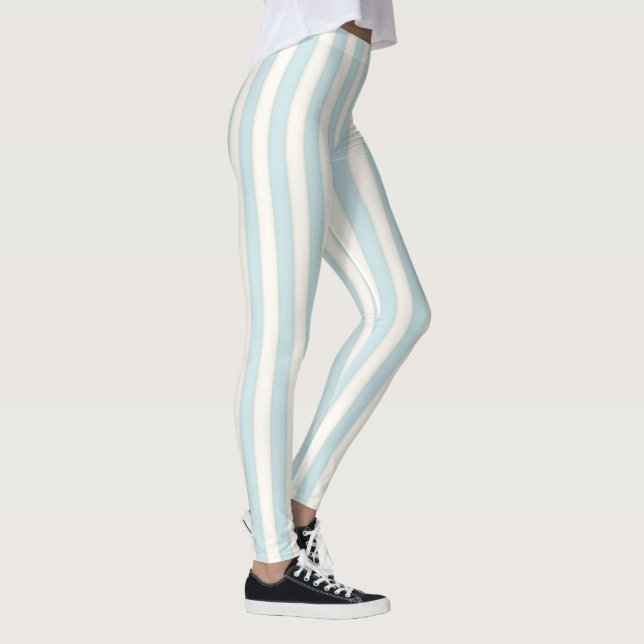 Leggings Bleu pâle, bandes verticales (Droite)