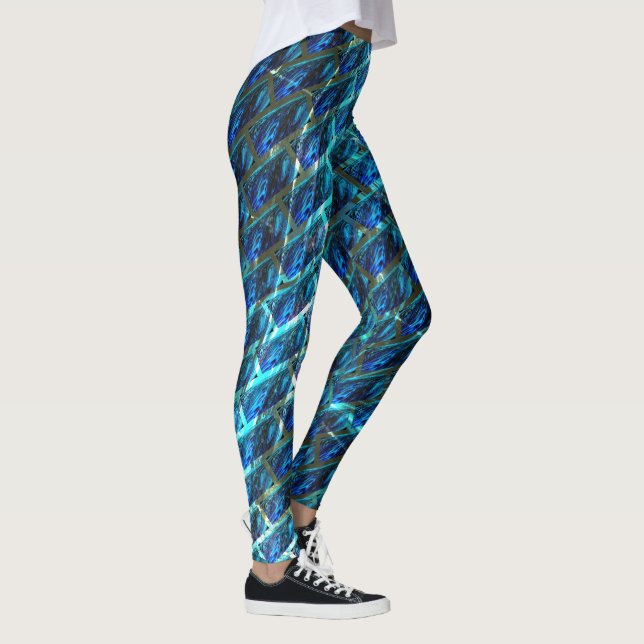 Leggings Bleu pâturé, râpe ou effet de brique maigre (Droite)