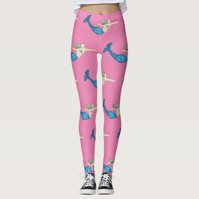 Leggings Bleu-queue Sirène nager Thunder_Cove (Devant)