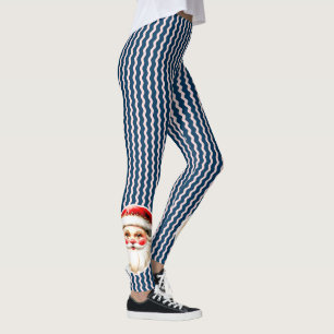 Leggings Bleu Retro Santa Claus Bleu Ric Rac Noël