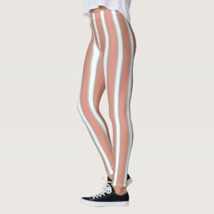 Leggings Bleu, rose et blanc rayures motif