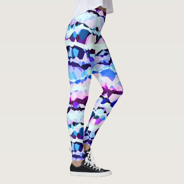 Leggings Bleu, rose et bleu Abstrait (Droite)