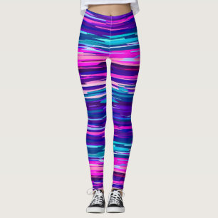 Leggings Bleu, rose et bleu Abstrait
