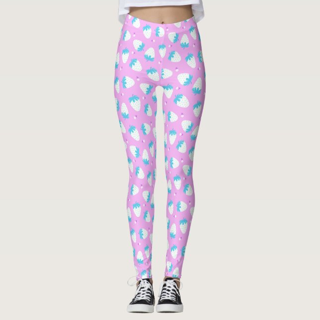 Leggings Bleu rose fraise (Devant)