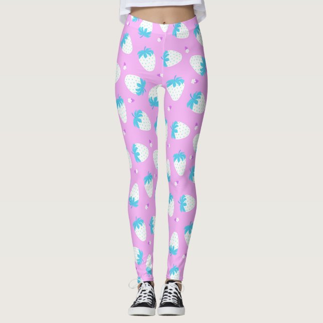 Leggings Bleu rose fraise (Devant)