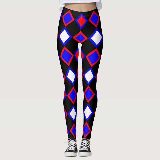 Leggings bleu rouge (Devant)
