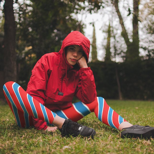 Leggings Bleu rouge Diagonale (Créateur téléchargé)