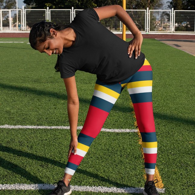 Leggings Bleu rouge rayures jaunes (Créateur téléchargé)