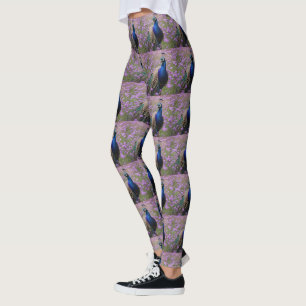 Leggings Bleu Royal : Bleu Peacock En Champ Lavande,