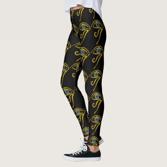 Leggings BLEU TALISMAN, HORUS EYE Black Motif (Gauche)
