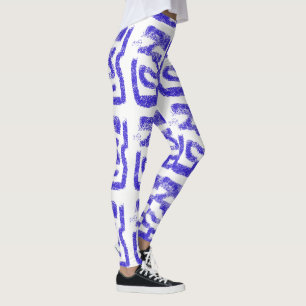 Leggings bleu Thunder_Cove abstrait aléatoire sur n'import