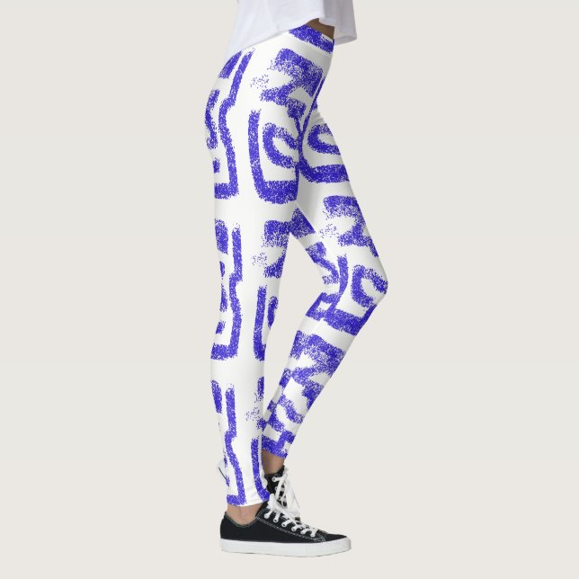 Leggings bleu Thunder_Cove abstrait aléatoire sur n'importe (Droite)