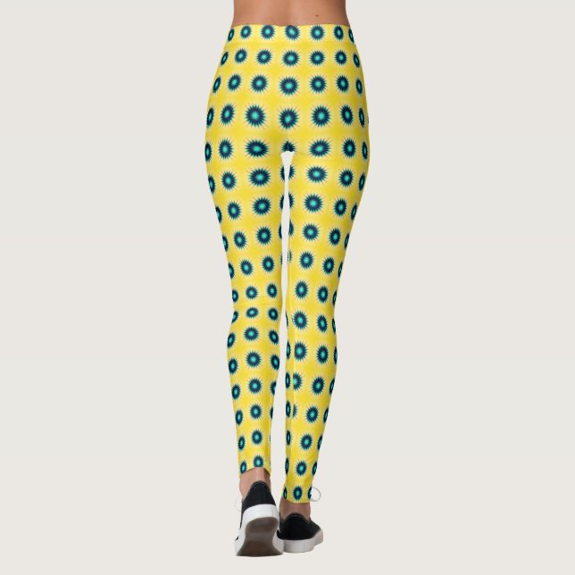 Leggings bleu turquoise jaune (Dos)
