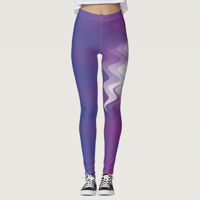 Leggings Bleu violet blanc (Devant)