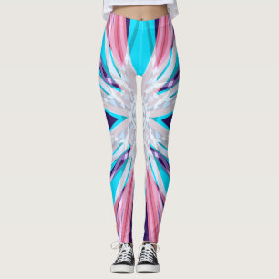 Leggings Bleu violet rose blanc hiver Flocon de neige Yoga 