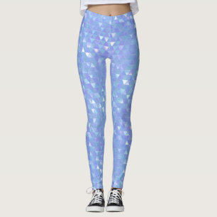 Leggings Bleu Violet Tendance Triangles Géométrique