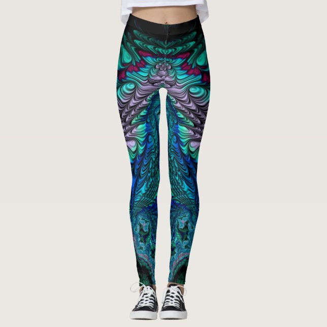 Leggings ~ bleu violet vert noir ~ Original (Devant)