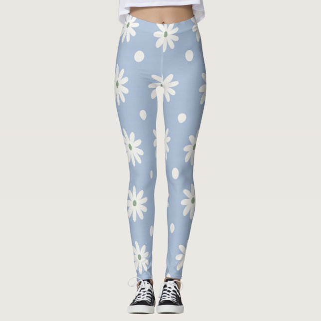 Leggings Bleuet Charmant et pois (Devant)