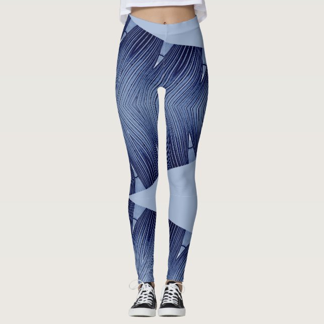 Leggings bleus élégants "Ratti_Creative_Arts" (Devant)
