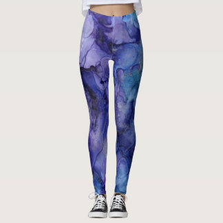 leggings bleus et violets