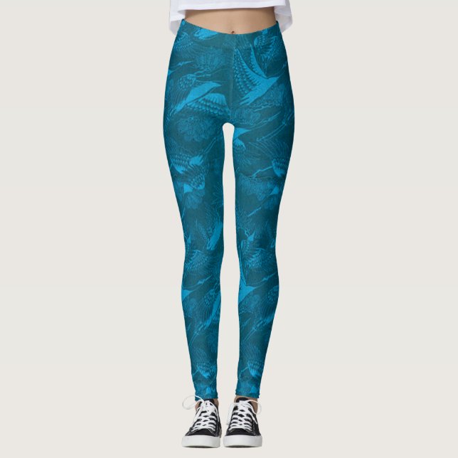 Leggings bleus pour oiseaux (Devant)