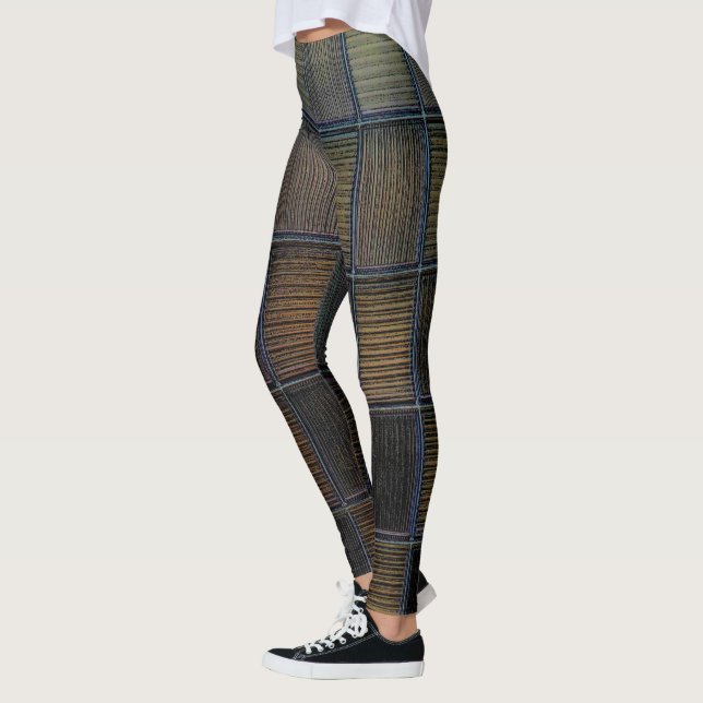 Leggings Bloc de couleur neutre aspect velours côtelé (Gauche)