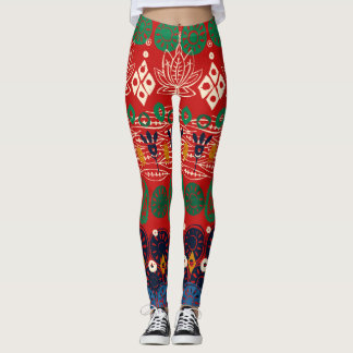 Leggings bloc de lotus Noël