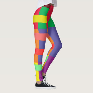 Leggings Blocage de couleur Bande arc-en-ciel