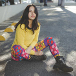 Leggings Blocs de surface d'échantillonnage multicolore<br><div class="desc">Leggings au design main brillant et coloré avec des blocs de courtepointe traditionnels échantillonneurs.</div>