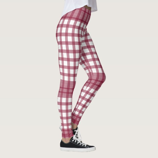 Leggings Blocs Gingham Bourgogne (Droite)