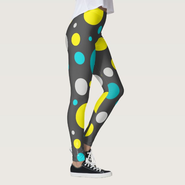 Leggings Blocs turquoise vert focalisés Jambes Abstraites (Droite)