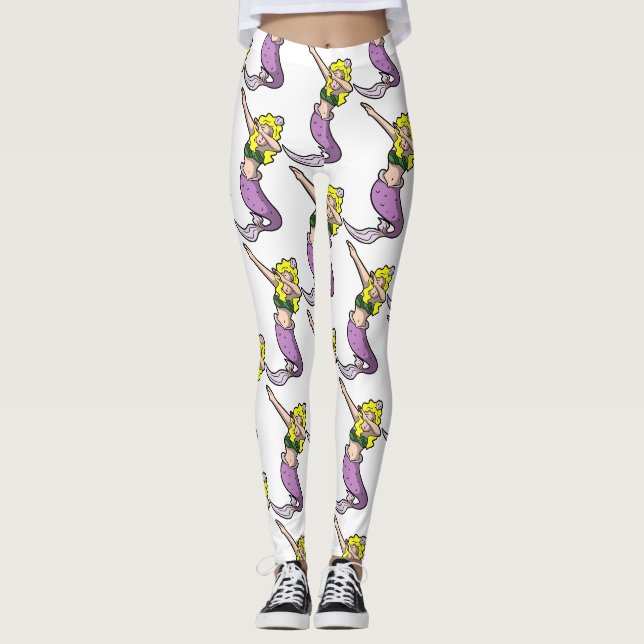 Leggings blonde dabbing mermaid (Devant)