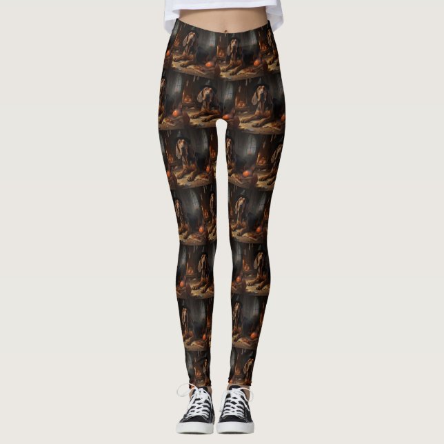 Leggings Bloodhound Citrouilles Halloween effrayant (Devant)