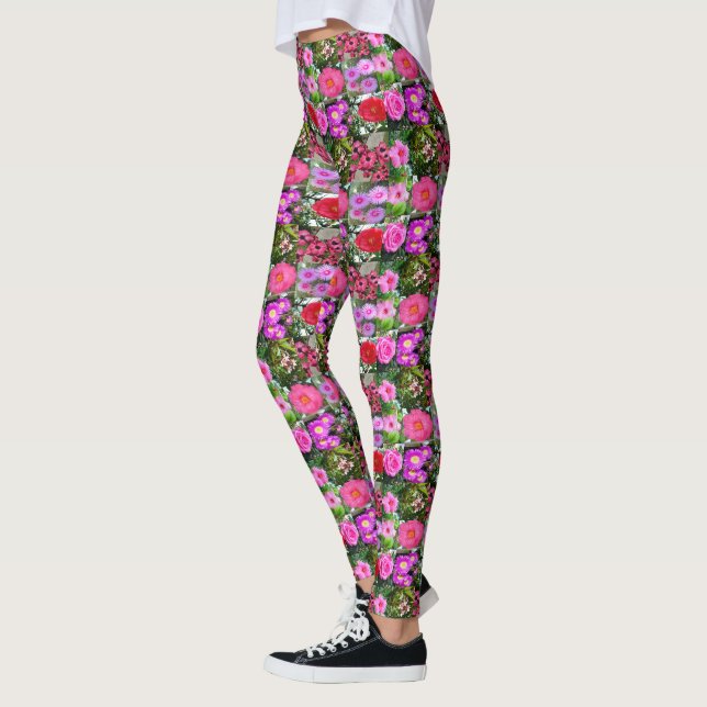 Leggings "Blossoms of Pink : A Floral Photo Collage" (Gauche)
